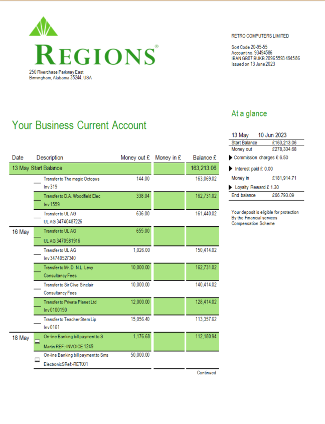  East West Bank firm account statement 